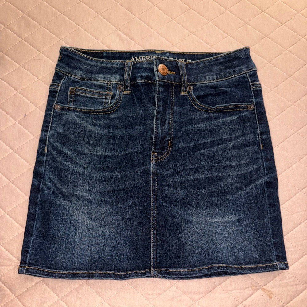 American Eagle Outfitters Denim Hi-Rise Mini Skirt - Picture 4 of 13
